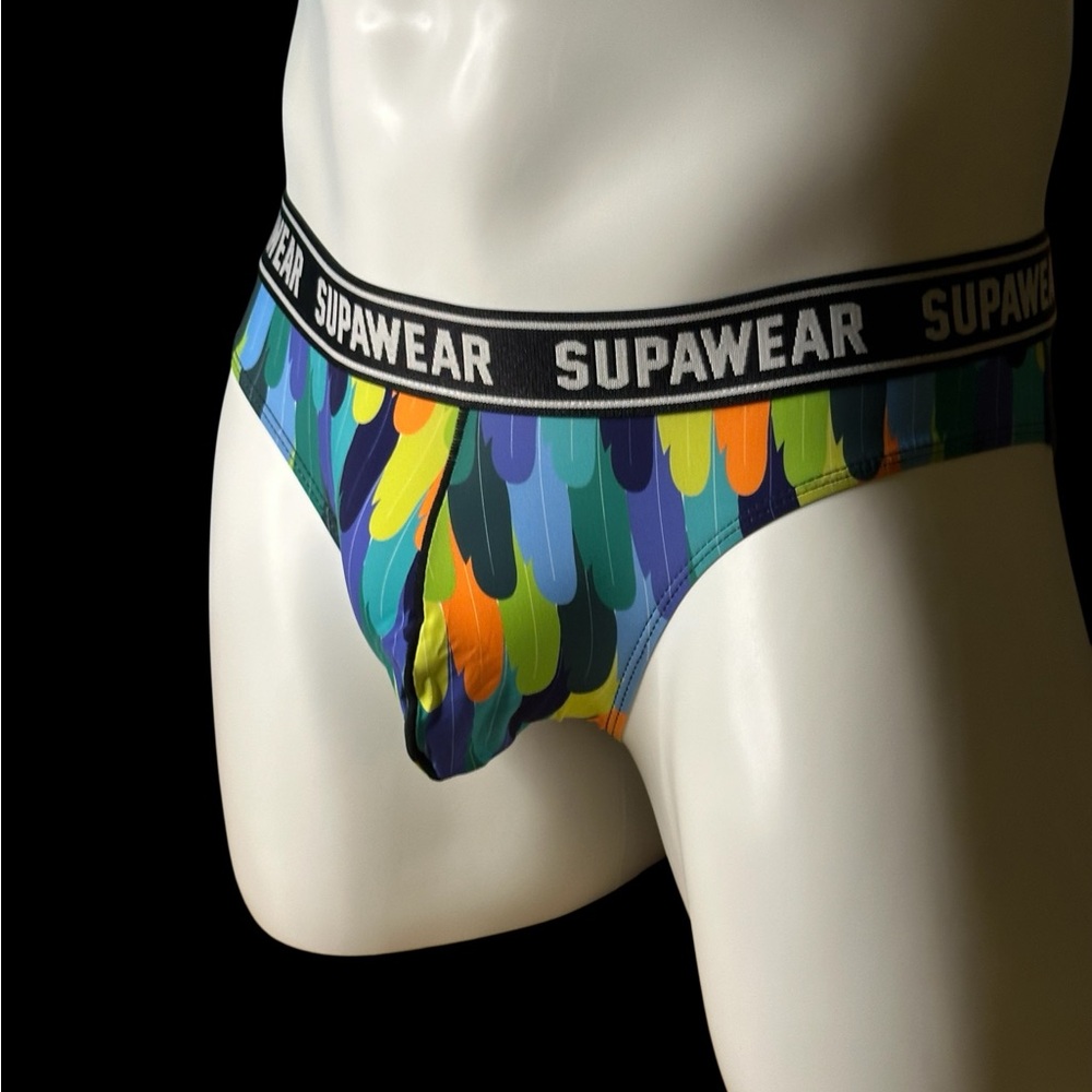 Blue and Green Briefs with Elastic Waistband